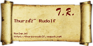 Thurzó Rudolf névjegykártya